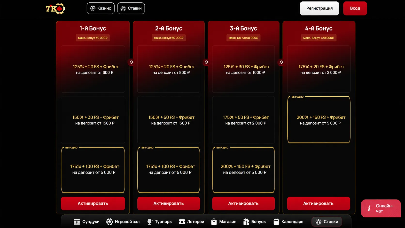Приветственный бонус 7K Casino — условия и размер Приветственный бонус 7K Casino для новых игроков